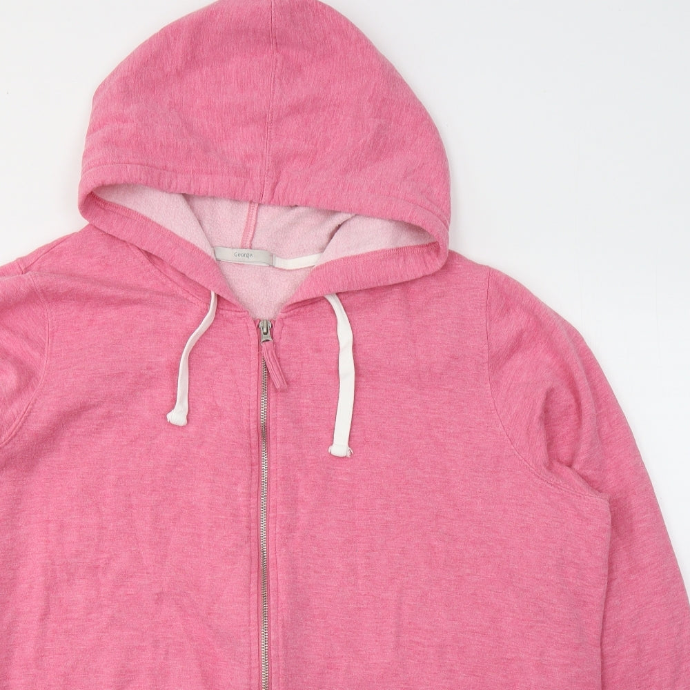 George Womens Pink  Viscose Full Zip Hoodie Size 24  Zip
