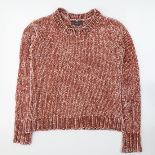 Primark Womens Pink Round Neck  Polyester Pullover Jumper Size 4