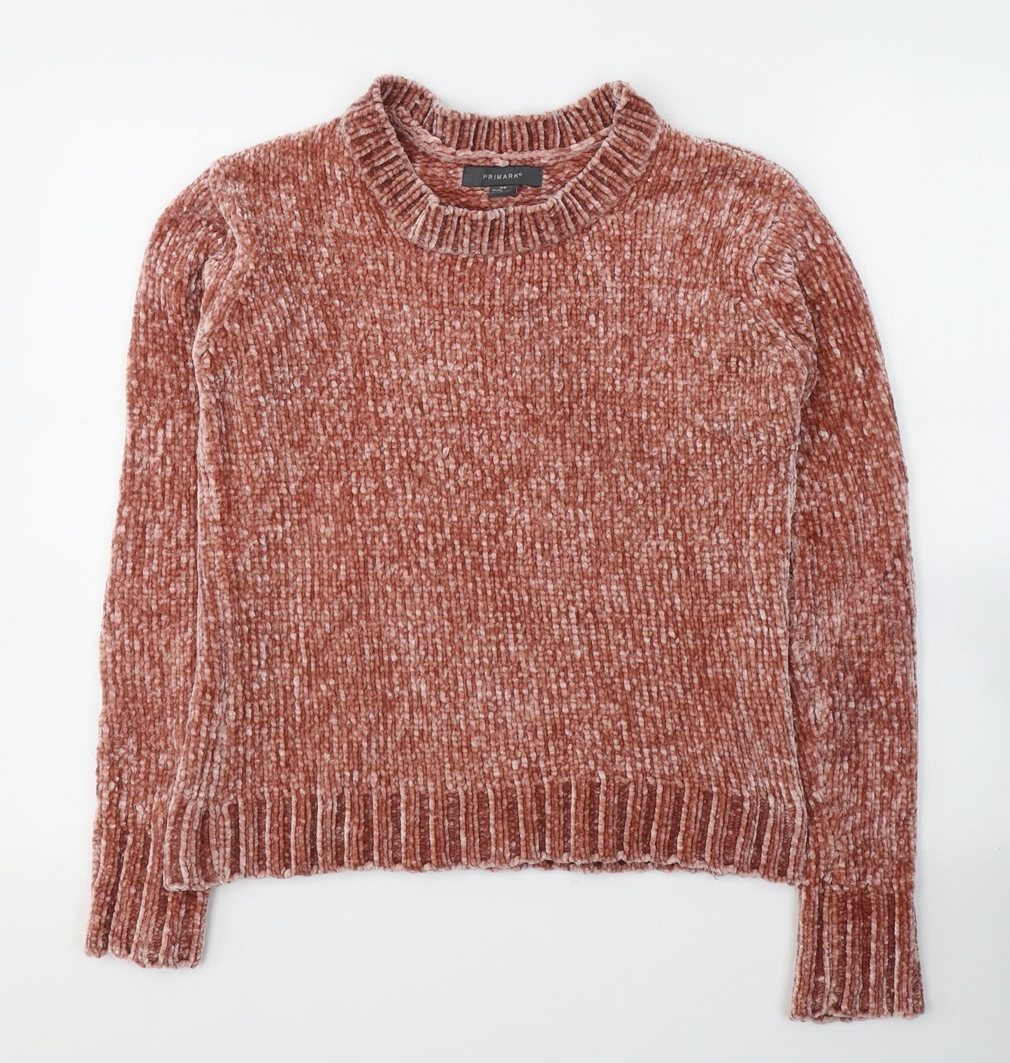 Primark Womens Pink Round Neck  Polyester Pullover Jumper Size 4