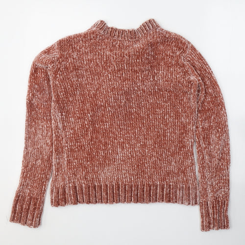 Primark Womens Pink Round Neck  Polyester Pullover Jumper Size 4