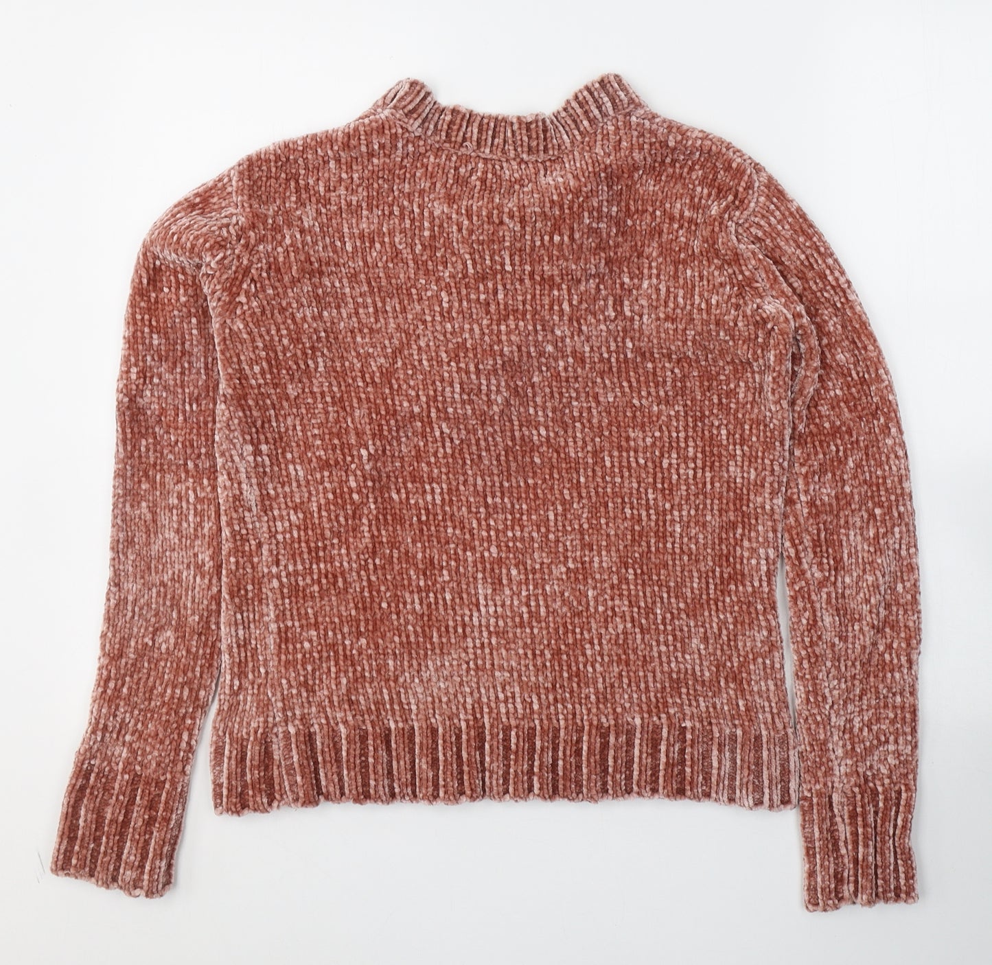 Primark Womens Pink Round Neck  Polyester Pullover Jumper Size 4