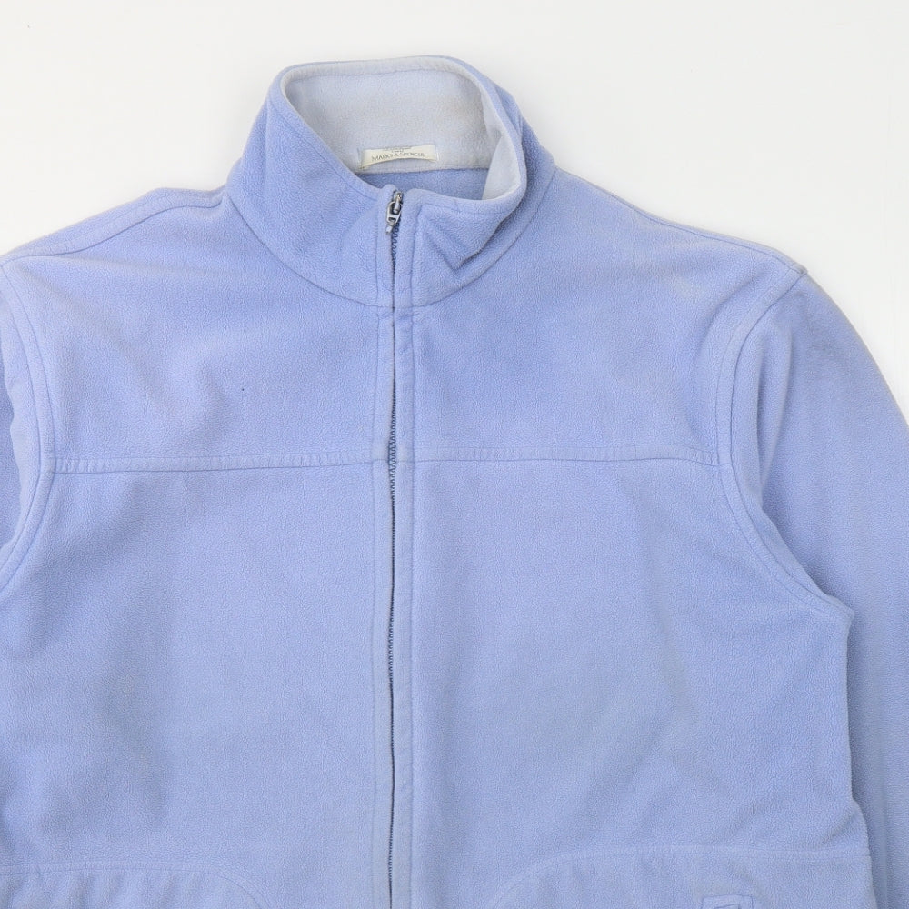 Marks and Spencer Womens Blue  Polyester Full Zip Sweatshirt Size 18  Zip