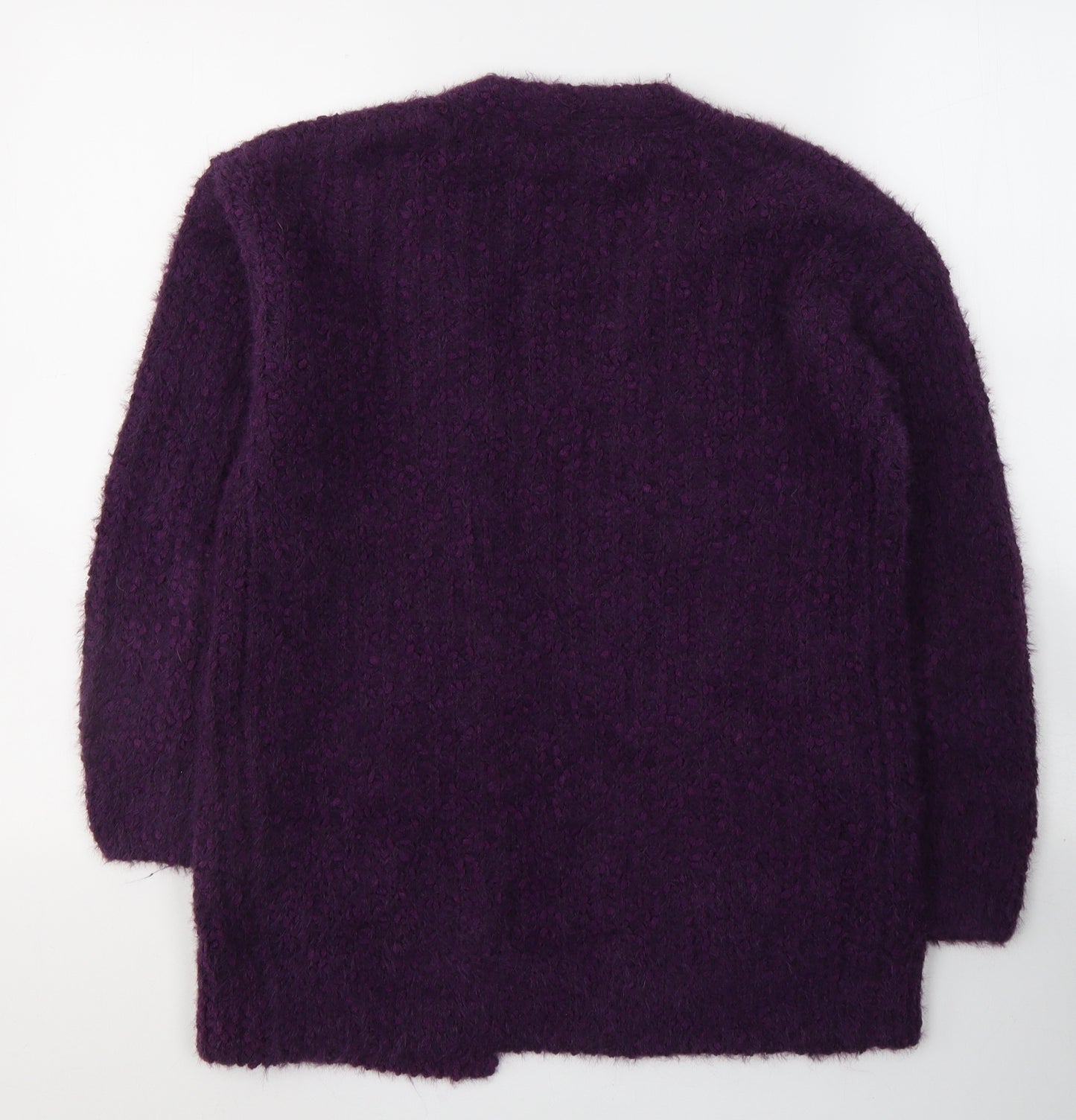Marks and Spencer Womens Purple V-Neck  Polyester Cardigan Jumper Size XS