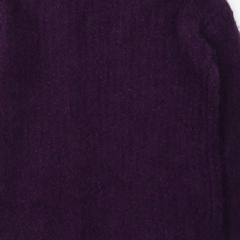 Marks and Spencer Womens Purple V-Neck  Polyester Cardigan Jumper Size XS