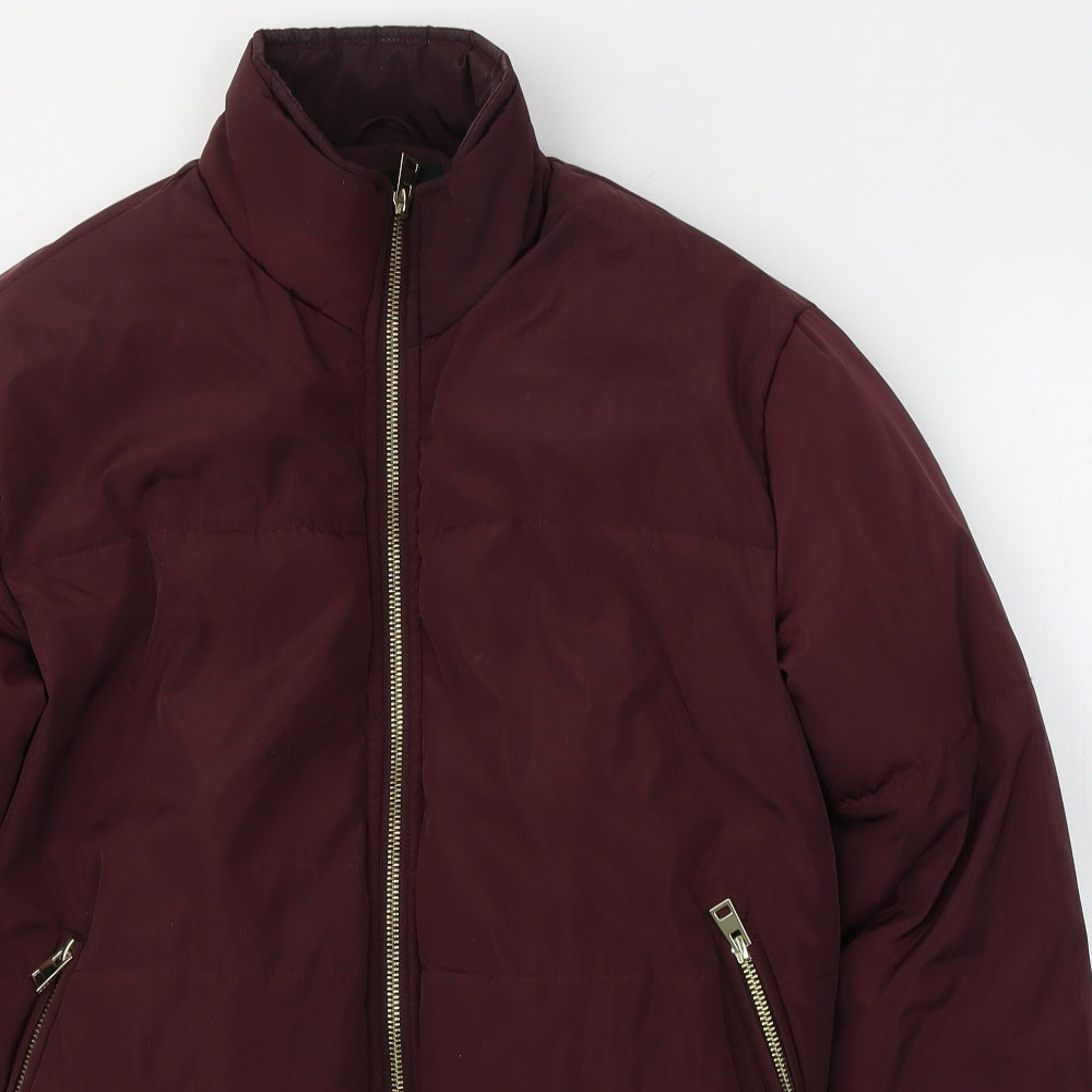 New Look Womens Red   Puffer Jacket Coat Size 6  Zip