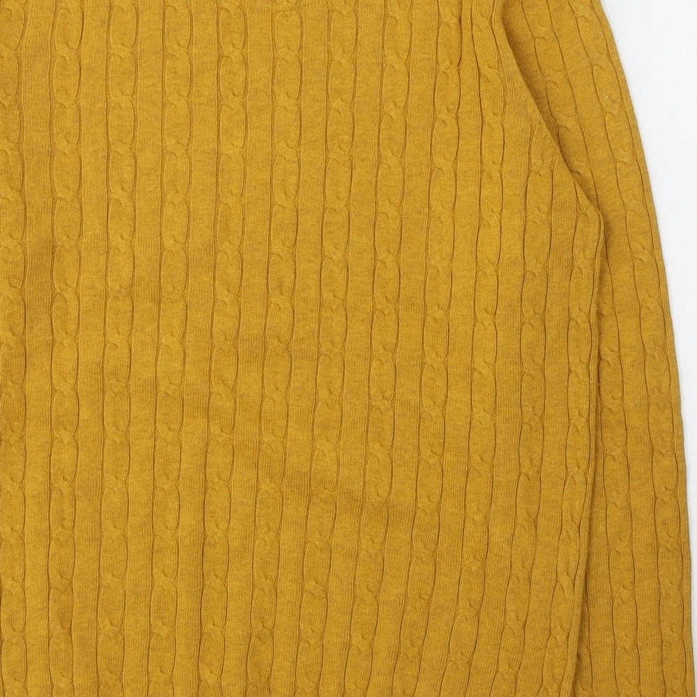 Racing Green Mens Yellow Round Neck  Cotton Pullover Jumper Size M