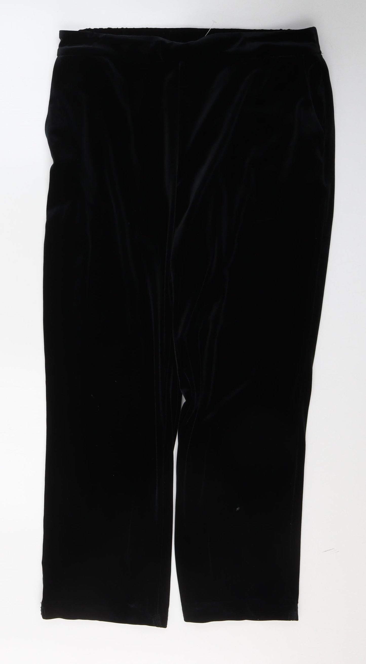 Marks and Spencer Womens Black  Polyester Trousers  Size 14 L26 in Regular