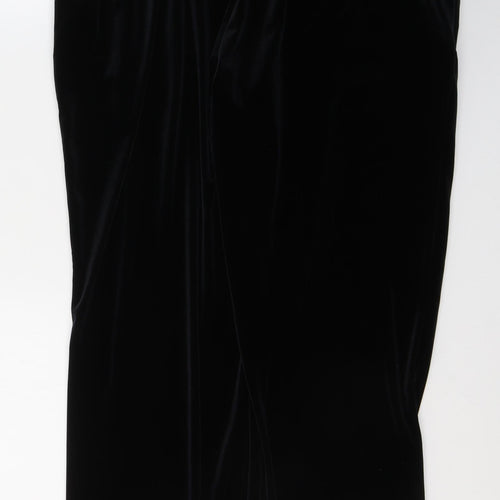 Marks and Spencer Womens Black  Polyester Trousers  Size 14 L26 in Regular