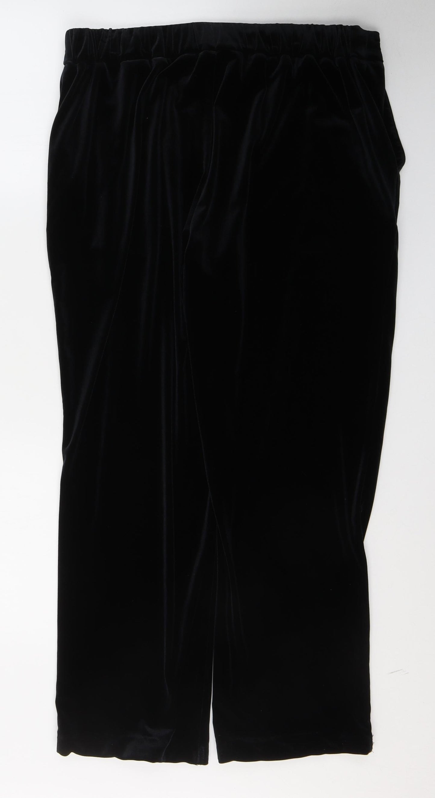 Marks and Spencer Womens Black  Polyester Trousers  Size 14 L26 in Regular