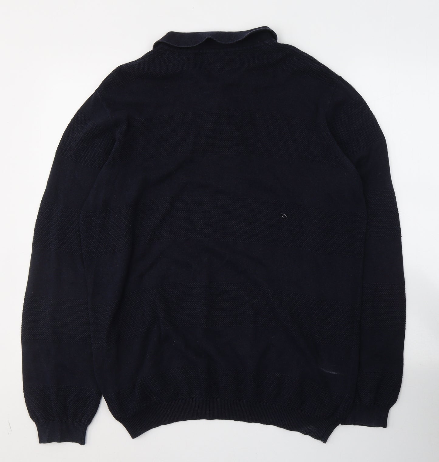 Matalan Mens Blue Collared  Cotton Pullover Jumper Size XL