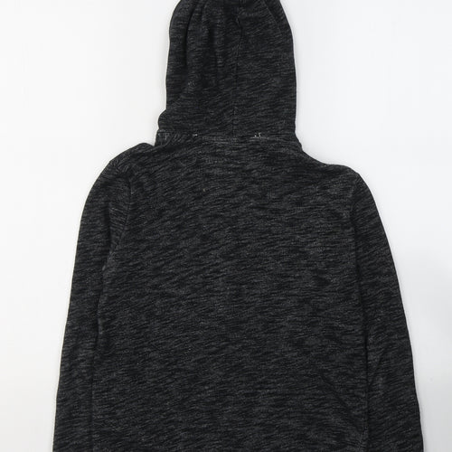 H&M Boys Black  Cotton Full Zip Hoodie Size 9-10 Years  Zip