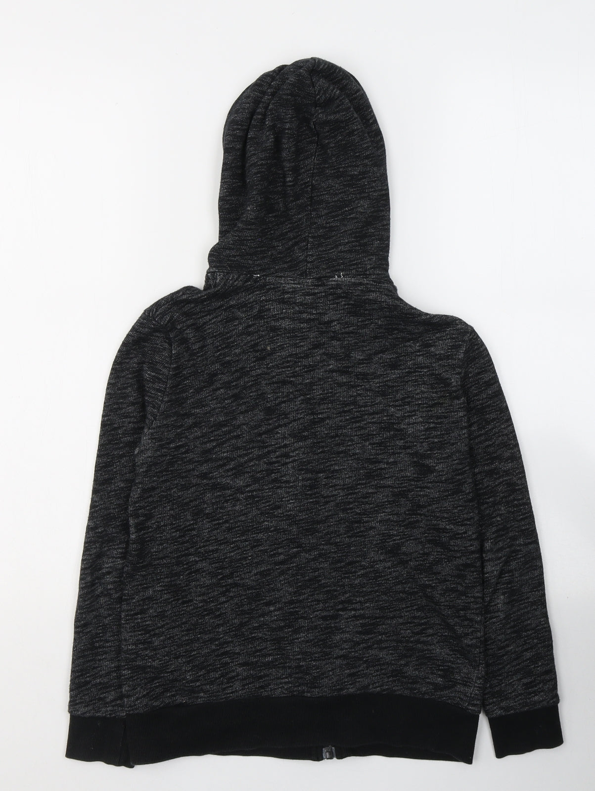 H&M Boys Black  Cotton Full Zip Hoodie Size 9-10 Years  Zip