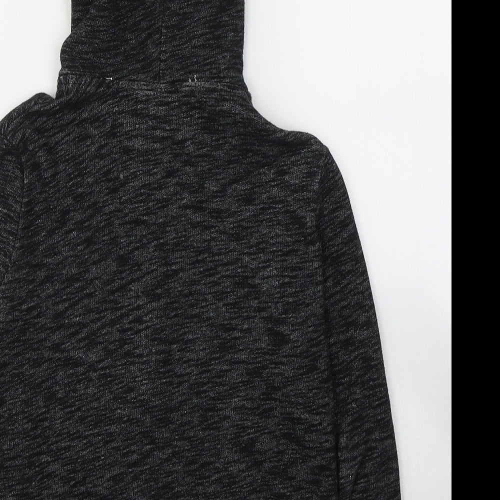 H&M Boys Black  Cotton Full Zip Hoodie Size 9-10 Years  Zip