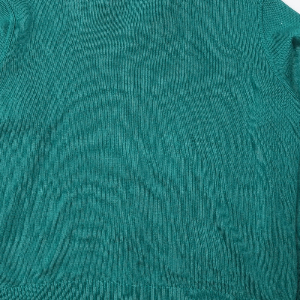 Grazia Womens Green Collared  Acetate Cardigan Jumper Size 20