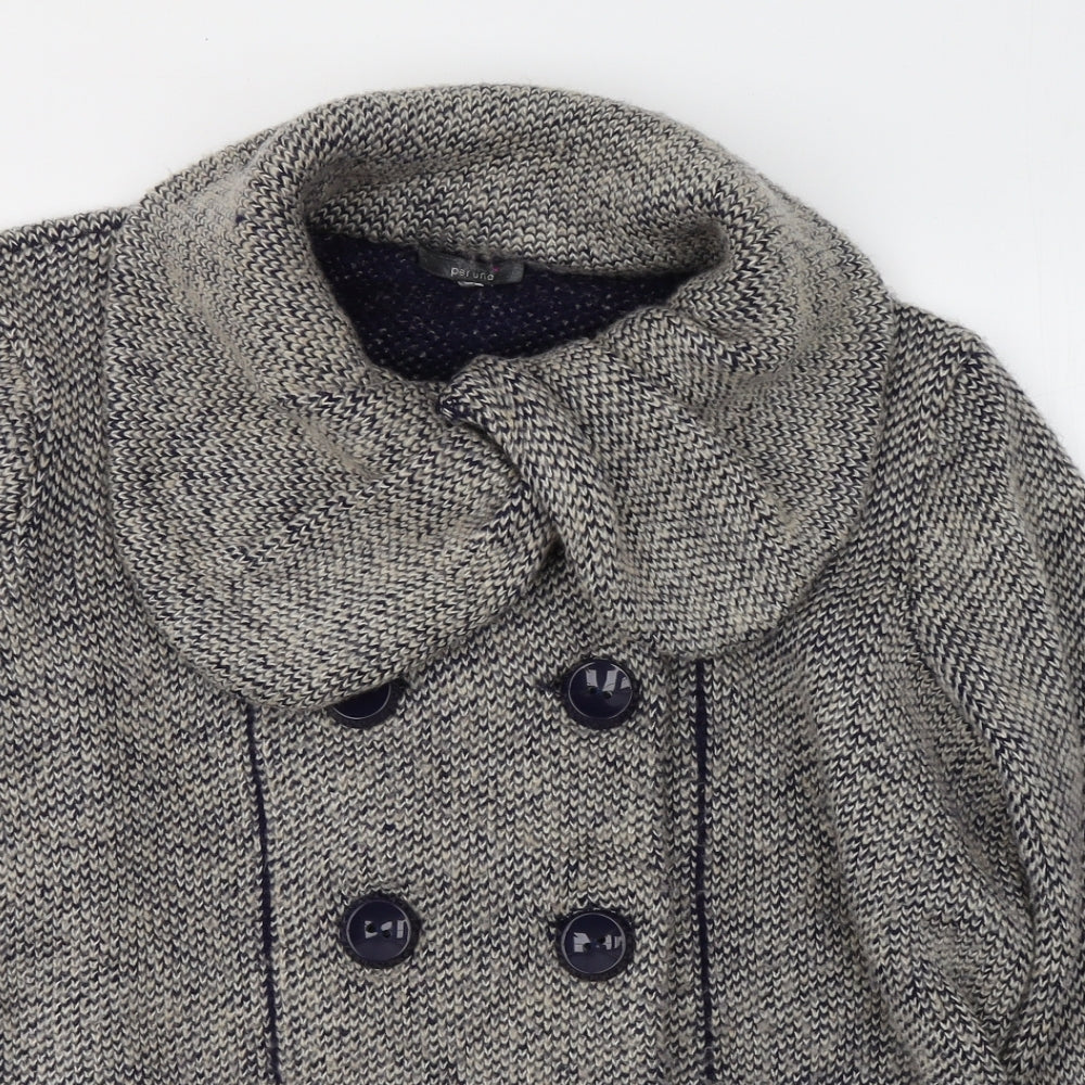 Per Una Womens Grey   Jacket Coat Size 18  Button