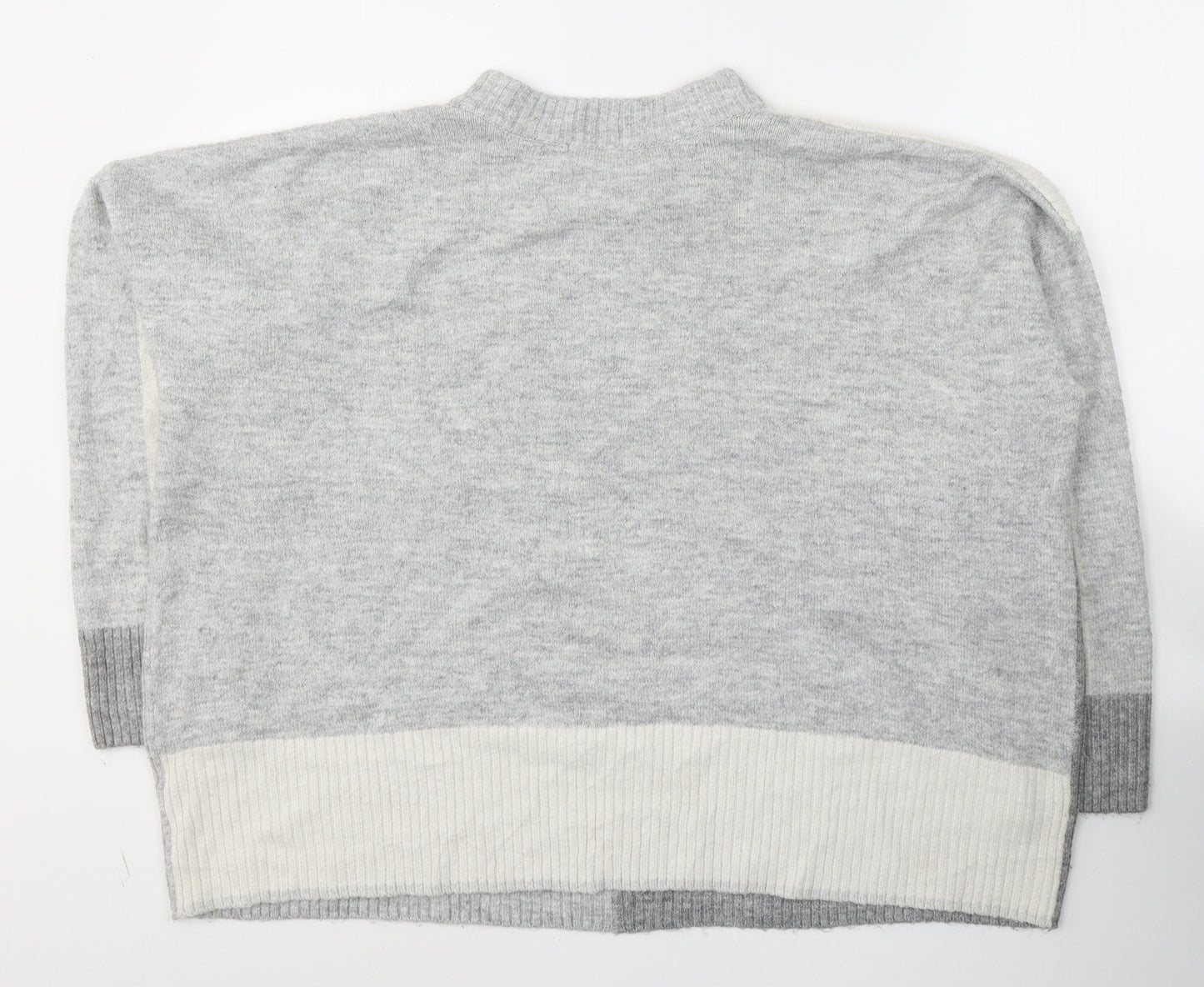 George Womens Grey Round Neck  Acrylic Pullover Jumper Size XL   - Colourblock