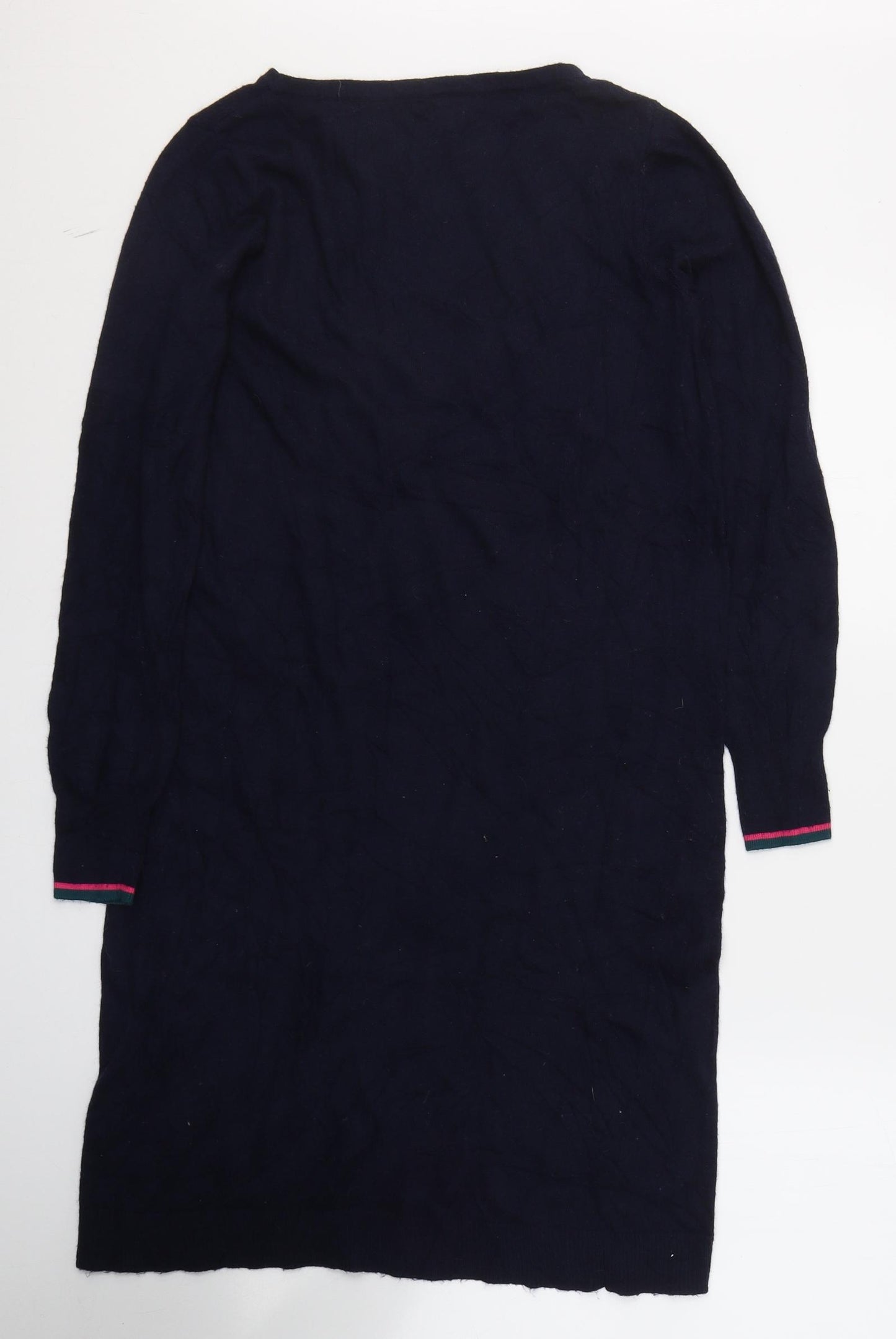 Monsoon Womens Blue  Acrylic Jumper Dress  Size M  Round Neck Pullover - Star