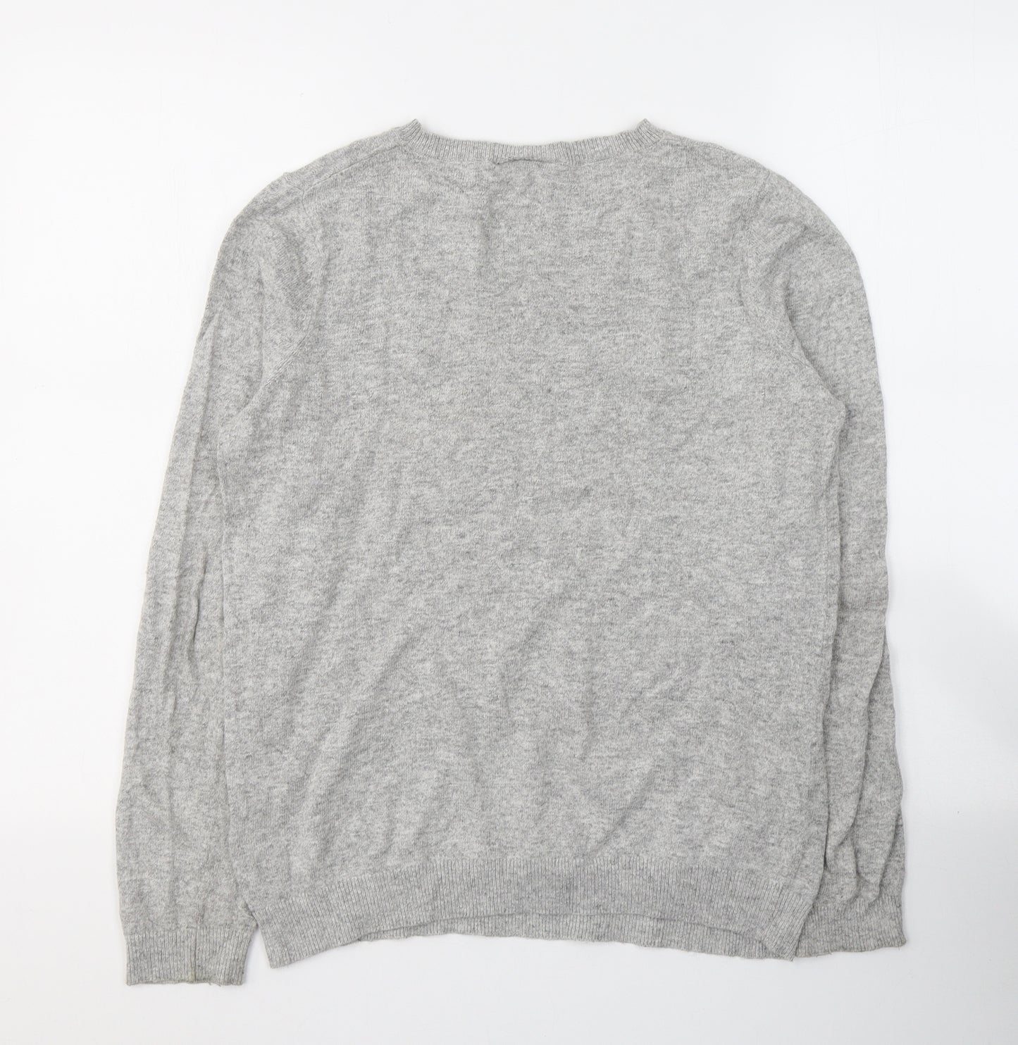 Warehouse Womens Grey Round Neck  Cotton Pullover Jumper Size 12   - Raiders