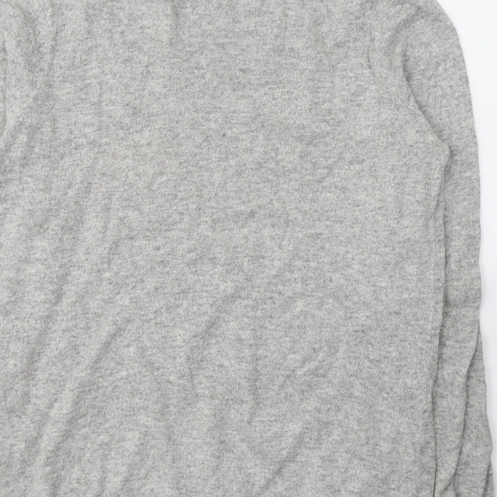 Warehouse Womens Grey Round Neck  Cotton Pullover Jumper Size 12   - Raiders
