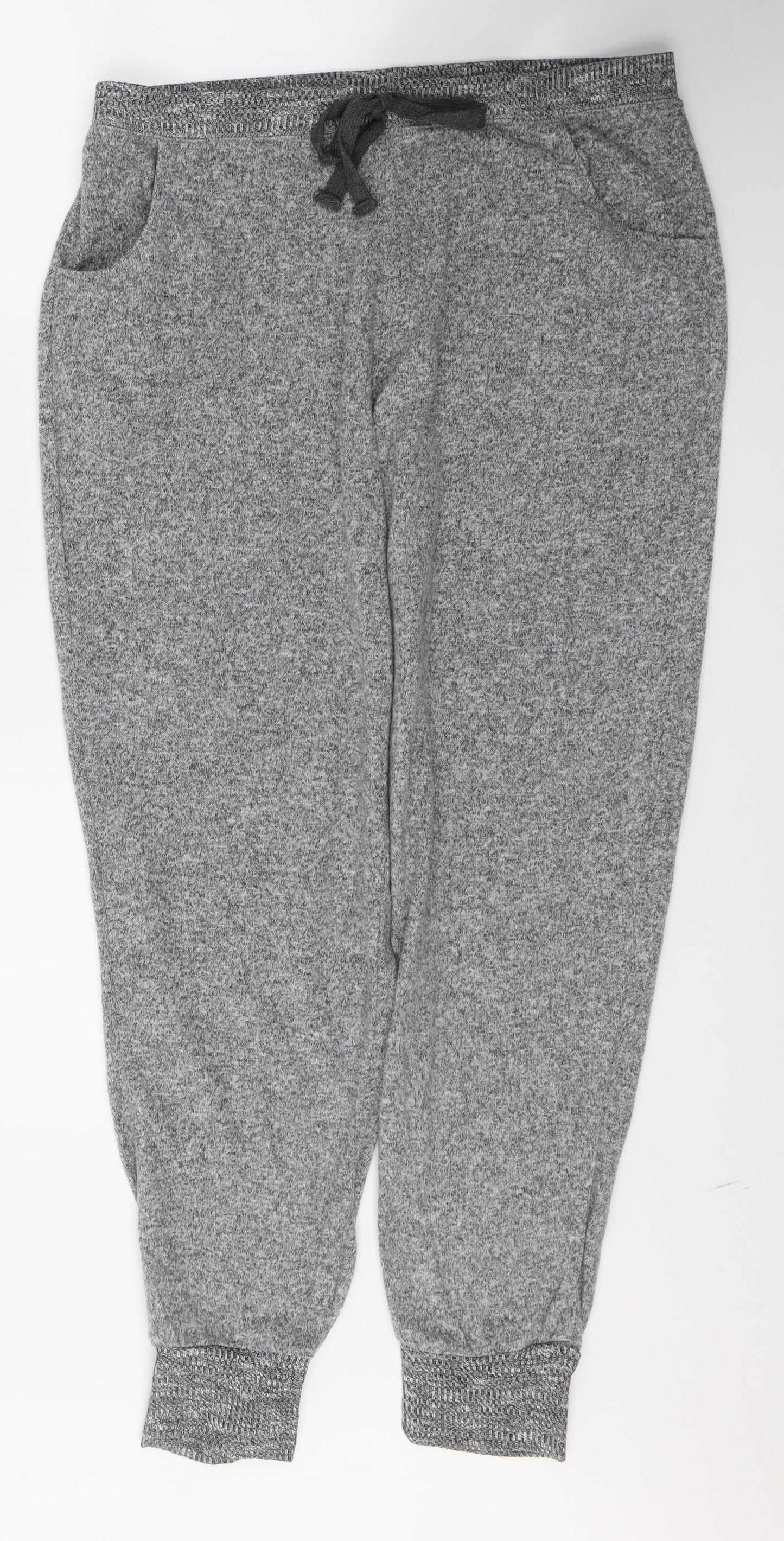 Peacocks Womens Grey  Polyester Sweatpants Trousers Size 14 L30 in Regular Tie