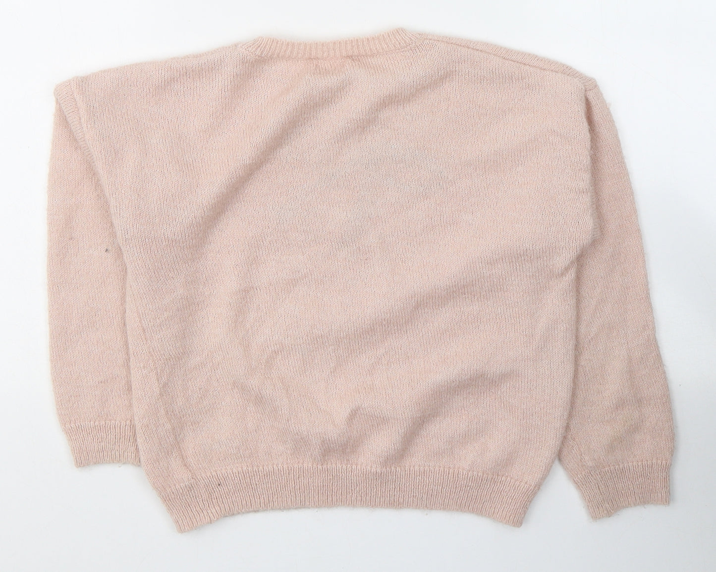 NEXT Girls Pink Round Neck  Acrylic Pullover Jumper Size 7 Years  Pullover - Cherries