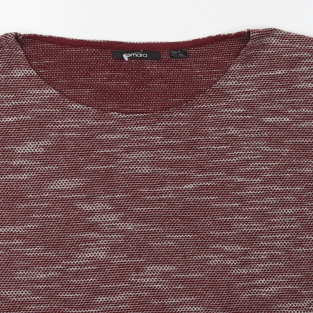 ESMARA Womens Red Round Neck  Polyester Pullover Jumper Size 14
