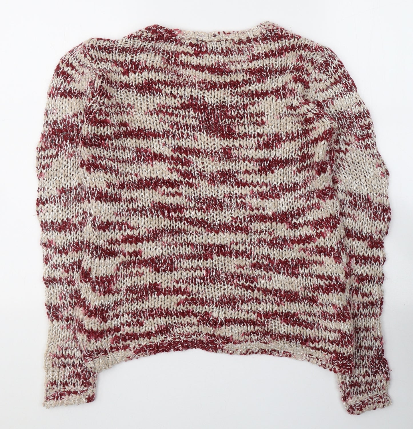 Yessica Womens Red Round Neck  Acrylic Pullover Jumper Size S
