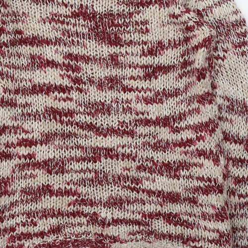 Yessica Womens Red Round Neck  Acrylic Pullover Jumper Size S