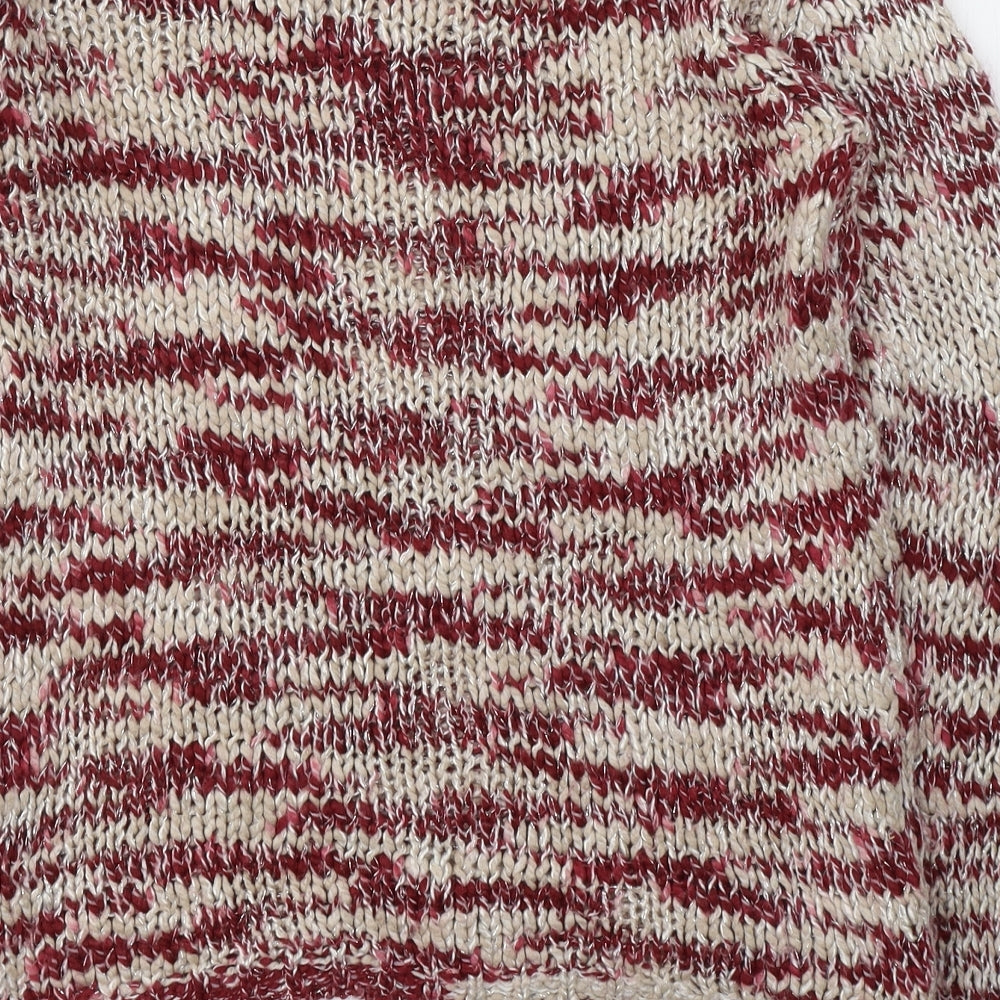 Yessica Womens Red Round Neck  Acrylic Pullover Jumper Size S