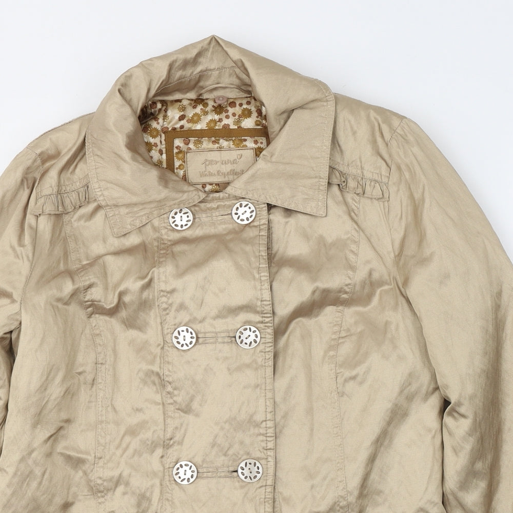 Per Una Womens Beige   Jacket Coat Size S  Button