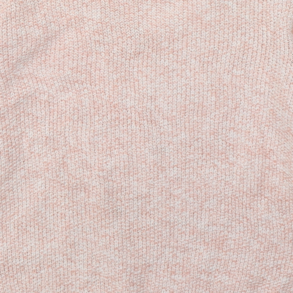 M&Co Womens Pink V-Neck  Cotton Pullover Jumper Size 18