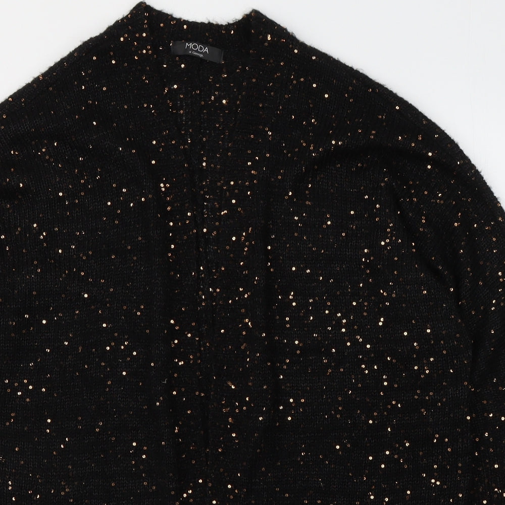 George Womens Black V-Neck  Polyester Cardigan Jumper Size 18