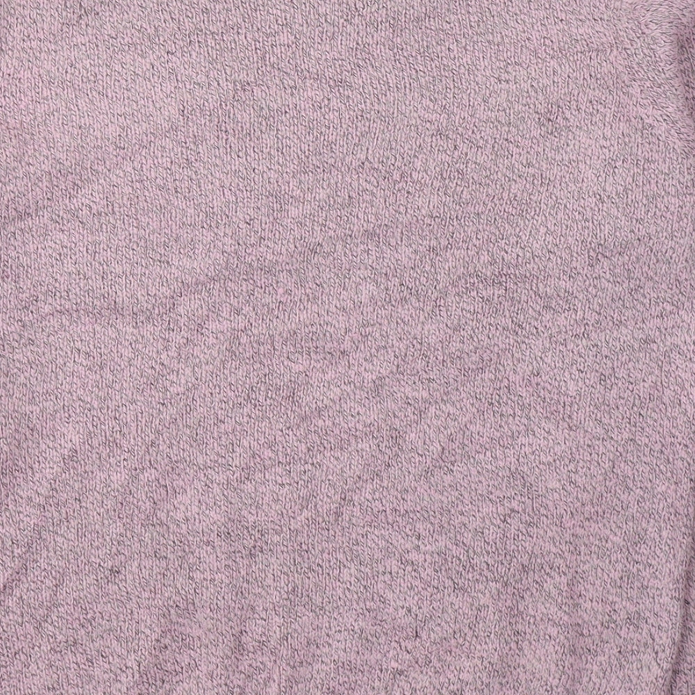 Damart Womens Pink Round Neck Geometric Acrylic Pullover Jumper Size 18