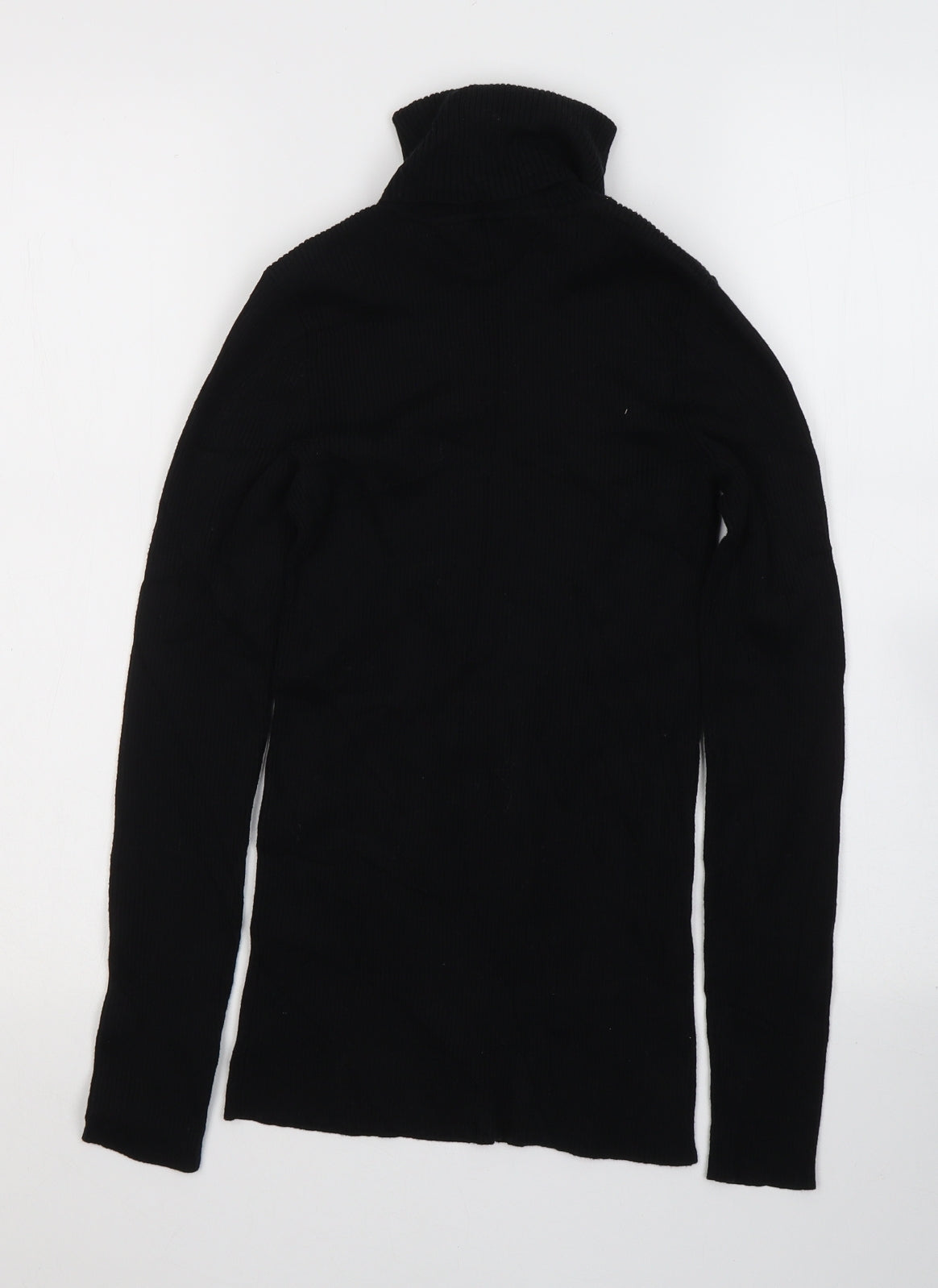 Ralph Lauren Womens Black  Cotton Jersey T-Shirt Size XS Roll Neck