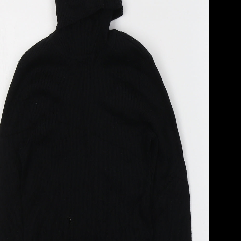 Ralph Lauren Womens Black  Cotton Jersey T-Shirt Size XS Roll Neck