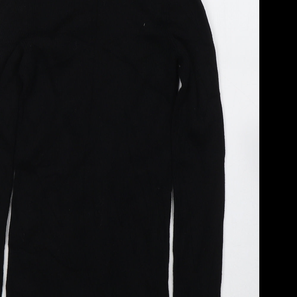 Ralph Lauren Womens Black  Cotton Jersey T-Shirt Size XS Roll Neck