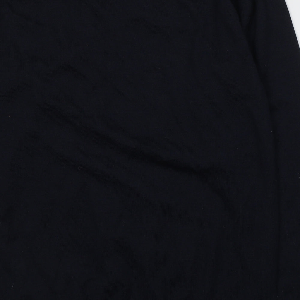 Colorplus Mens Blue V-Neck Geometric Acrylic Pullover Jumper Size L