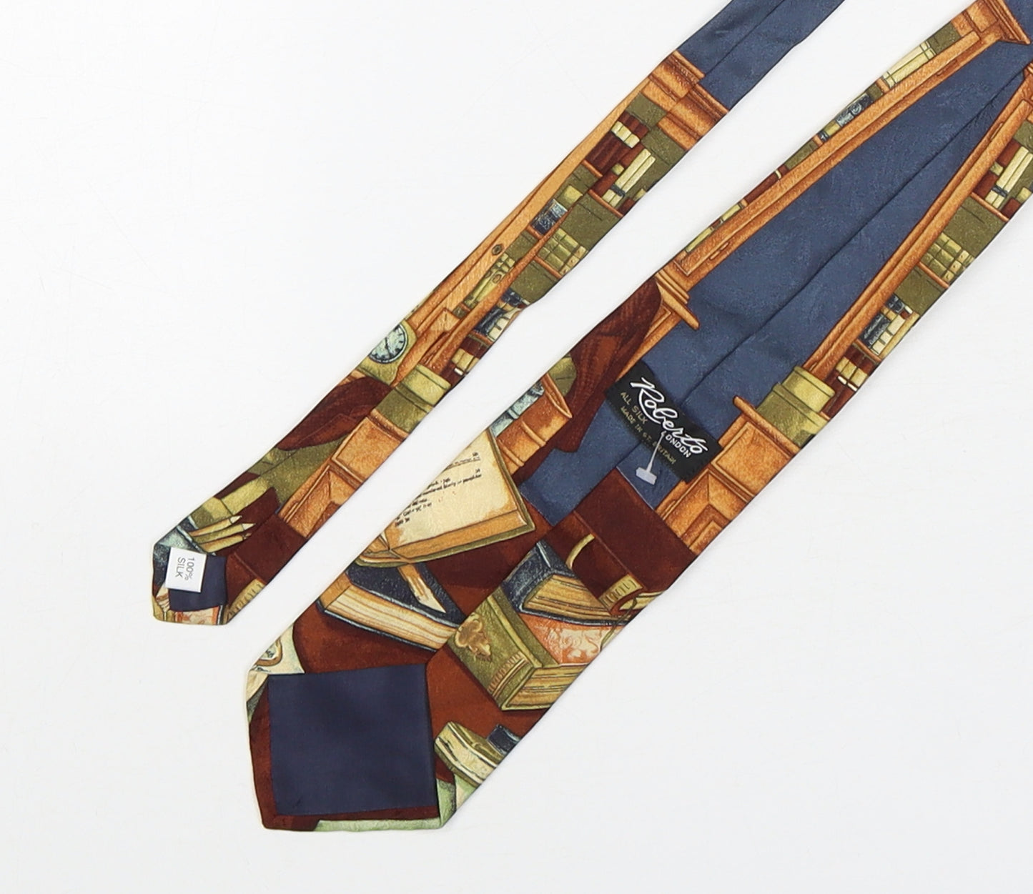 Roberto  Mens Multicoloured Geometric Silk Pointed Tie One Size