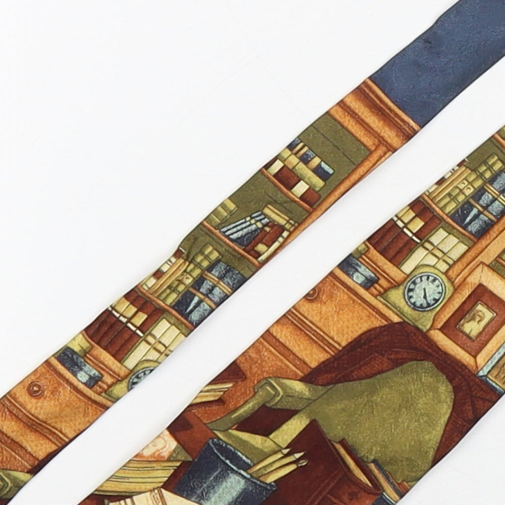 Roberto  Mens Multicoloured Geometric Silk Pointed Tie One Size