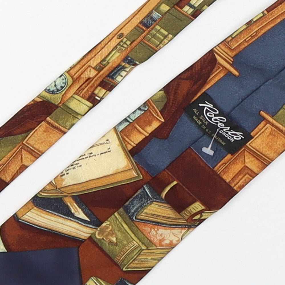 Roberto  Mens Multicoloured Geometric Silk Pointed Tie One Size