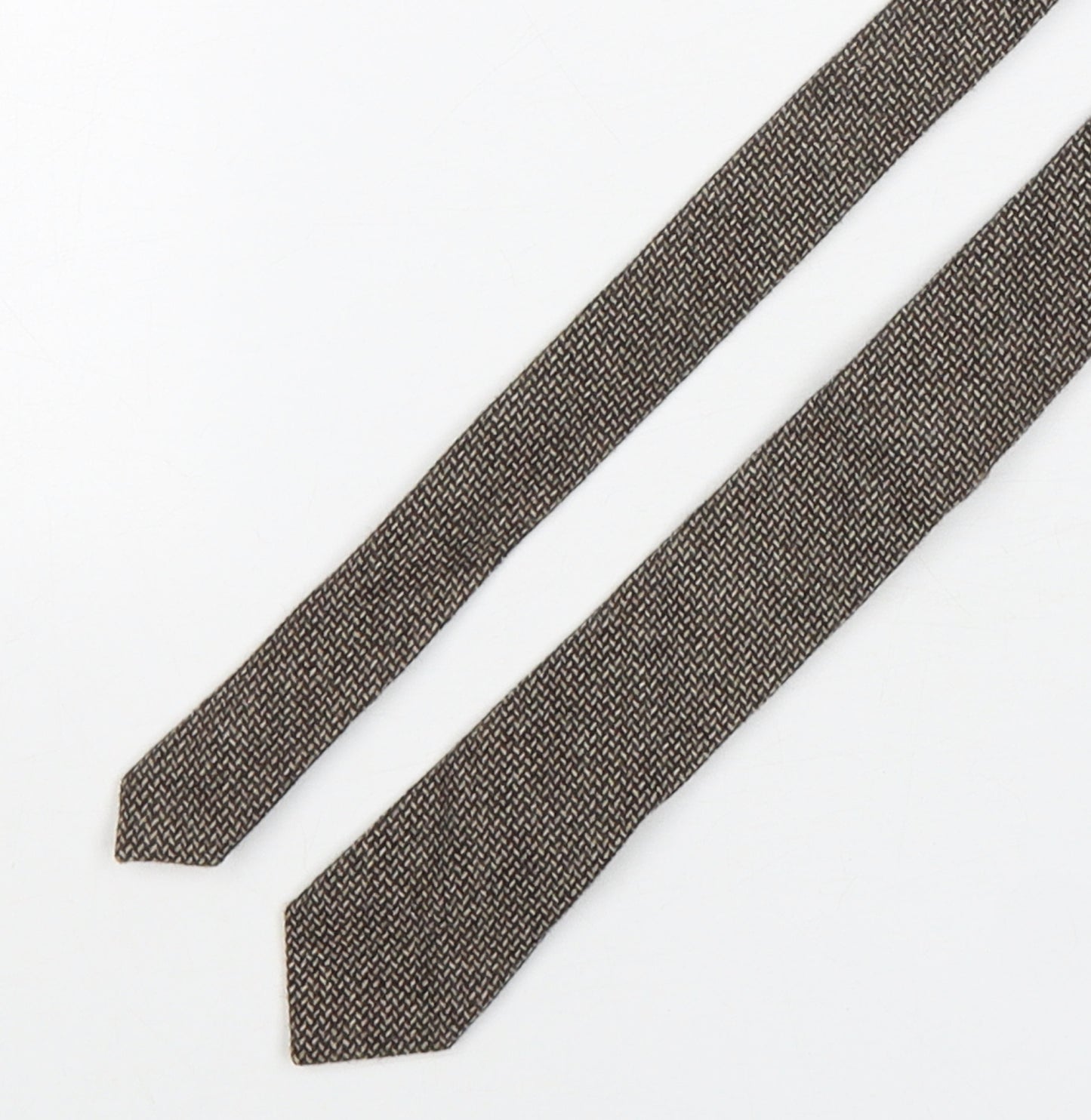 NEXT Mens Brown Geometric Polyester Pointed Tie One Size