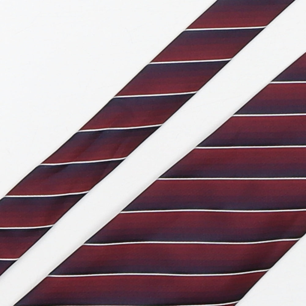 Thomas Nash  Mens Red Striped Polyester Pointed Tie One Size