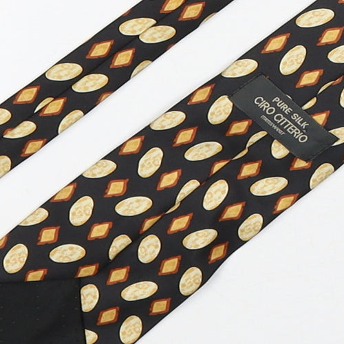 Ciro Citterio Mens Multicoloured Geometric Silk Pointed Tie One Size