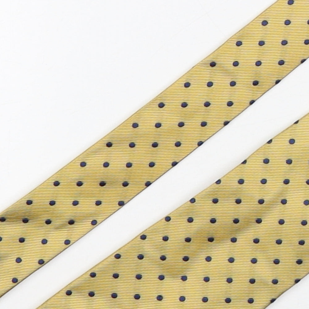 Jos. A. Bank Mens Yellow Polka Dot Silk Pointed Tie One Size