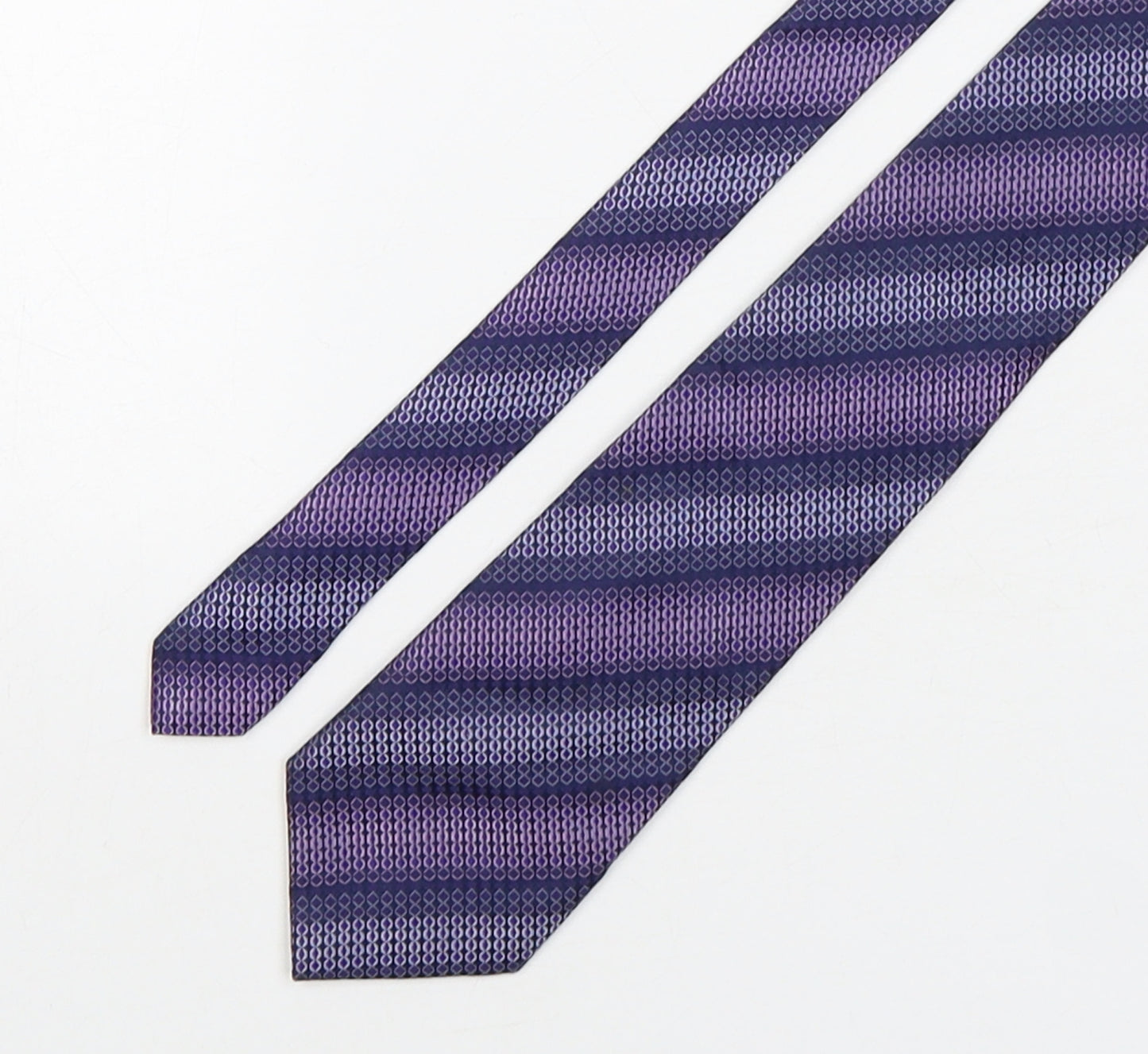 NEXT Mens Purple Geometric Silk Pointed Tie One Size