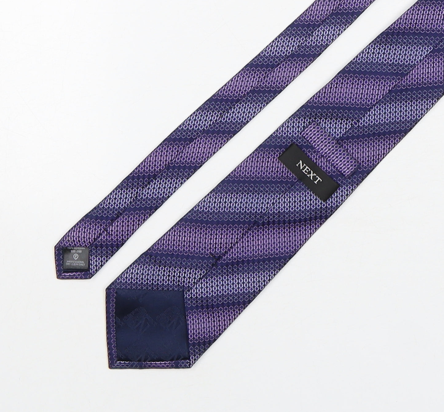 NEXT Mens Purple Geometric Silk Pointed Tie One Size