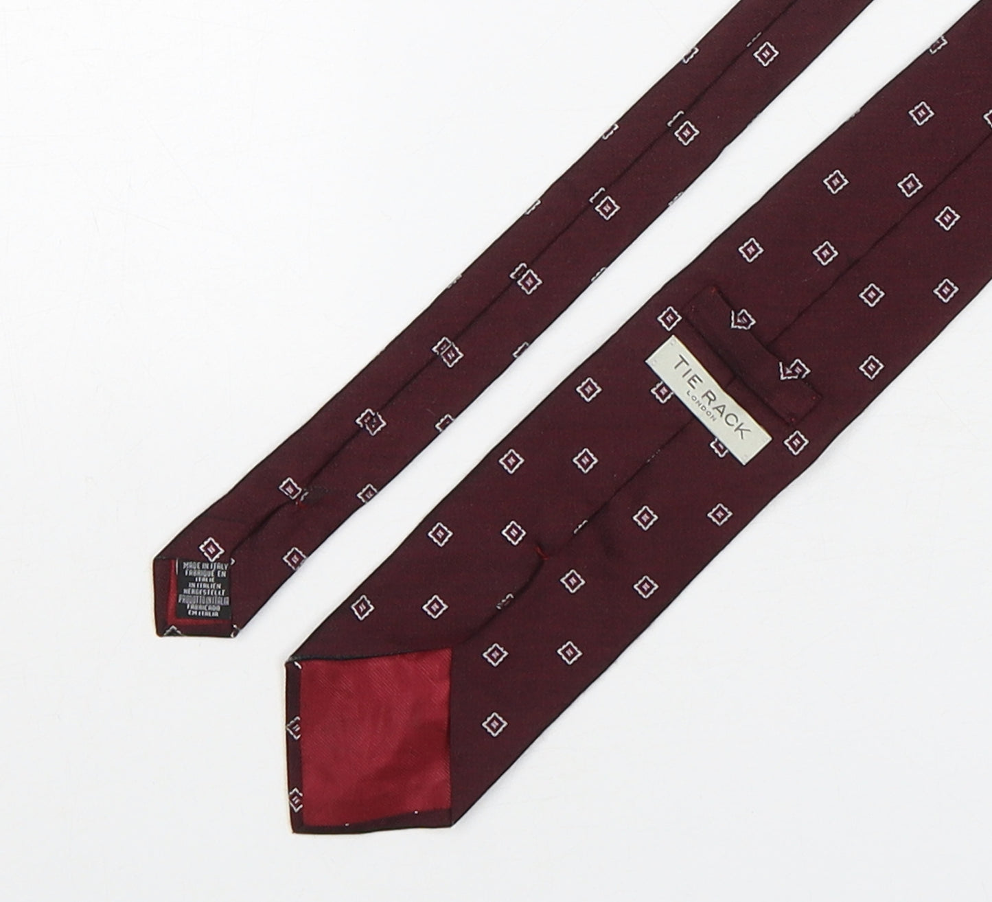 Tie Rack  Mens Multicoloured Geometric Silk Pointed Tie One Size