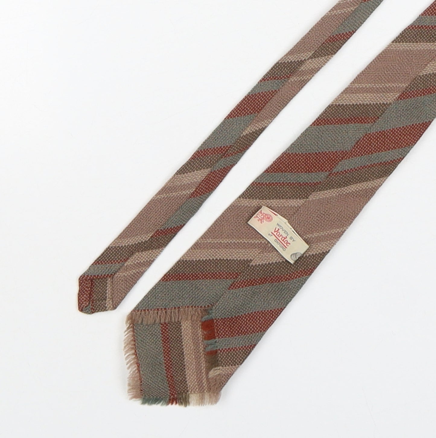 Vardoc Mens Multicoloured Striped Wool Pointed Tie One Size