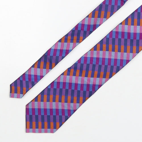 alexandre of england Mens Multicoloured Striped Silk Pointed Tie One Size