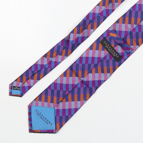 alexandre of england Mens Multicoloured Striped Silk Pointed Tie One Size